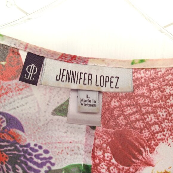 JENNIFER LOPEZ - Floral Scarf Top - Large - Picture 3 of 6